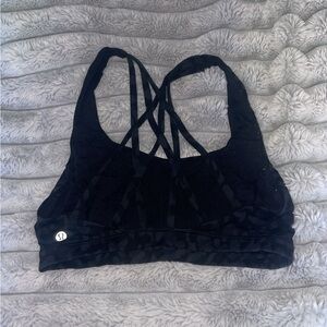 Lululemon black cheetah print free to be bra! Size 6! Perfect condition!
